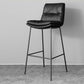 Scandinavian Metal Barstool Faux Leather Counter Stool With Iron 4 Legs
