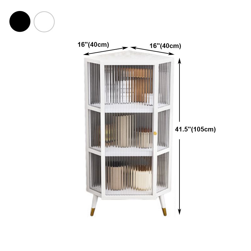 Iron Dining Room Sideboard Cabinet Modern Server Cabinet with Glass Door and Storage Clearhalo 'buffet_sideboard' 'Buffets & Sideboards' 'furn' 'furn_buffet_sideboard' 'Furniture' 'Kitchen & Dining Furniture' 1200x1200_ddae7c2e-cc1c-4b92-abd8-6383bdf8af83