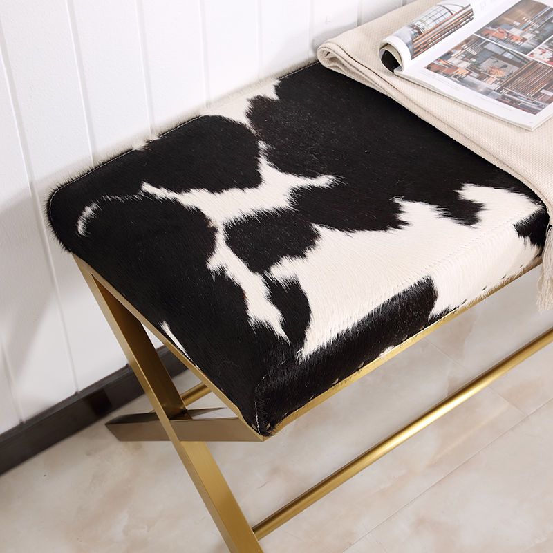 Glam Upholstered Bedroom Bench, Foam Filled Seating Bench with Metal Legs Clearhalo 'Benches' 'Chairs & Seating' 'furn' 'furn_benches' 'Furniture' 'Living Room Furniture' 1200x1200_ddaed396-9c9f-427f-8e89-0d9a880bab8b