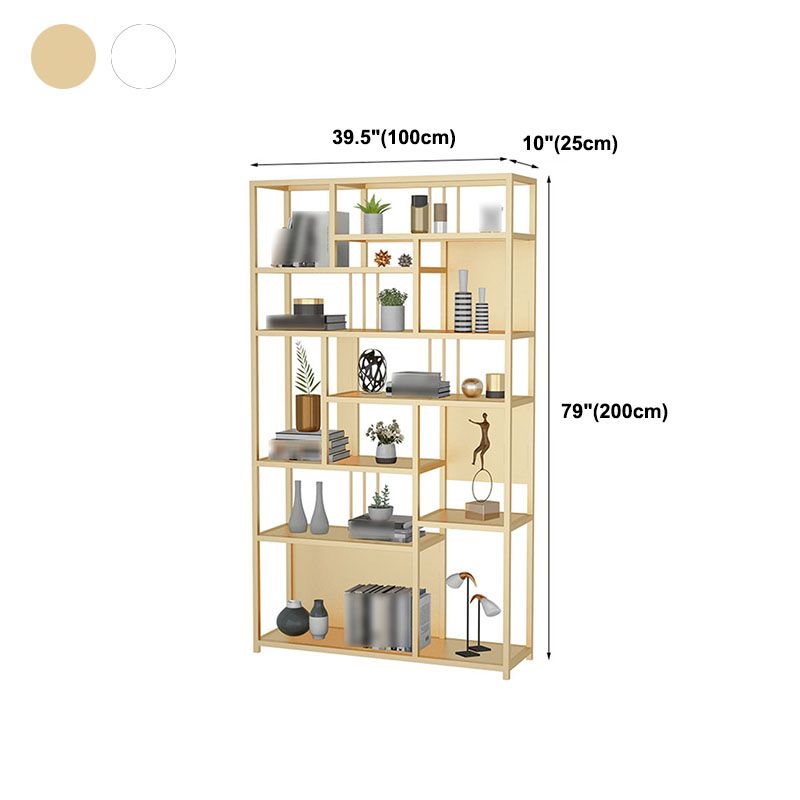 9.84"W 78.74"H Bookshelf Open Back Glam Style for Study Room Home Office Clearhalo 'Bookcases' 'furn' 'furn_bookcases' 'Furniture' 'furniture_bookcases' 'kitchen' 'kitchen_bookcases' 'Living Room Furniture' 'Office Furniture' 1200x1200_ddafc5e3-9783-48d5-92f3-78a6c23bf12e