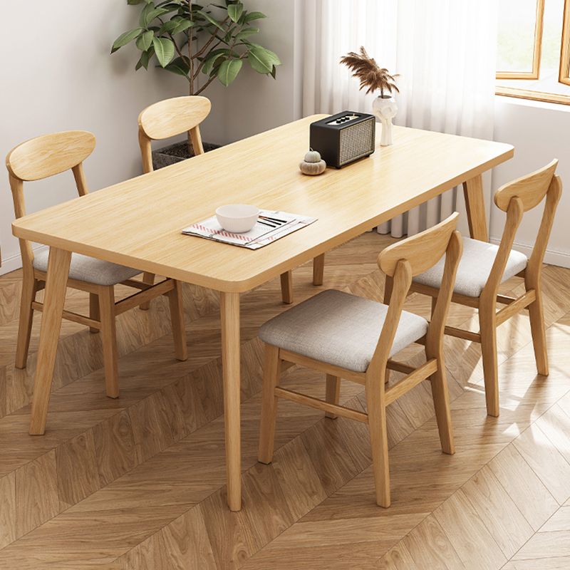 Rectangle Solid Wood Dining Table Modern Rubber Wood Table in Nature with 4 Legs Clearhalo ' dining_table' 'Dining Tables & Seating' 'Dining Tables' 'furn' 'furn_dining_table' 'Furniture' 'furniture_dining_table' 'Kitchen & Dining Furniture' 'kitchen&dining_furn' 'kitchen' 'kitchen_dining_table' 1200x1200_ddafd5b9-a73b-4908-b633-650a0c9cc2c1
