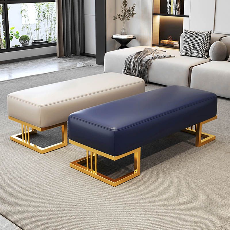 Panchina di ingresso glam Banca con sedute in metallo imbottito per sala da studio, larghezza 18 "