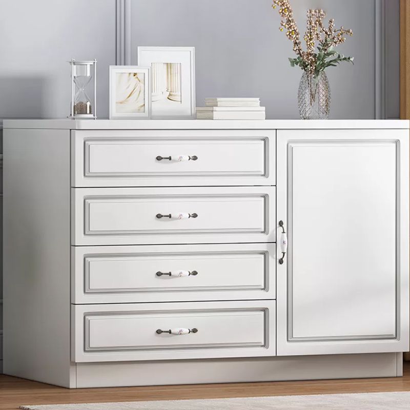 Rangement contemporain coffre en bois blanc commode verticale pour chambre à coucher