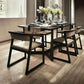 Rectangle Black Industrial Dining Table Pine Solid Wood Table with Trestle Base Clearhalo ' dining_table' 'Dining Tables & Seating' 'Dining Tables' 'Furniture' 'furniture_dining_table' 'Kitchen & Dining Furniture' 'kitchen&dining_furn' 'kitchen' 'kitchen_dining_table' 1200x1200_ddb4957c-e152-41a1-b674-9eda36125ee3