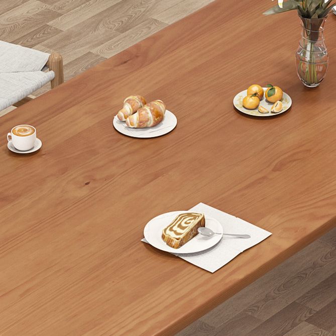 Modern Pine Wood Table for Restaurant Rectangle Dining Table with 3 Legs Clearhalo 'Dining Tables & Seating' 'Dining Tables' 'dining_table' 'furn' 'furn_dining_table' 'Furniture' 'furniture_dining_table' 'Kitchen & Dining Furniture' 'kitchen' 'kitchen_dining_table' 1200x1200_ddb572a9-e611-4490-84a9-b5ca81d880db