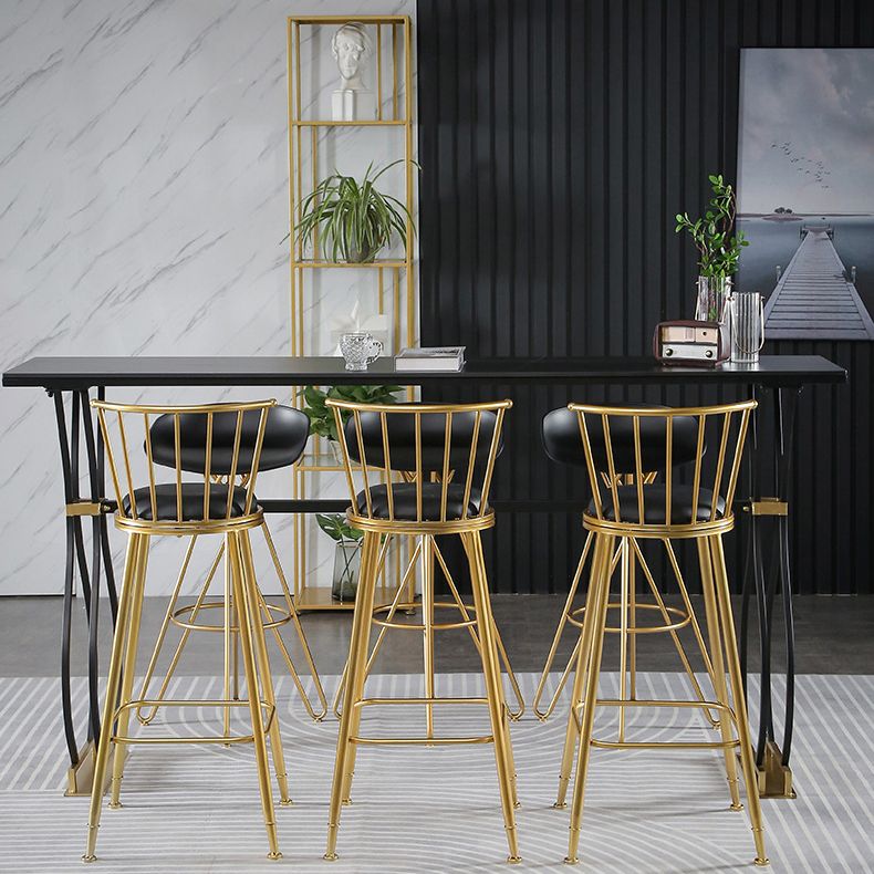 Rectangle Sintered Stone Dining Table Black and Metal Base Bar Table Clearhalo 'Bar Furniture' 'Bar Tables' 'bar_tables' 'furn' 'furn_bar_tables' 'Furniture' 'Kitchen & Dining Furniture' 1200x1200_ddb5e170-3ace-4c69-be32-889e5420f90b