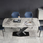 Modern Dinette Set with Solid Back Chairs 1/4/5/6/7 Pcs Gray Stone Dining Table Set