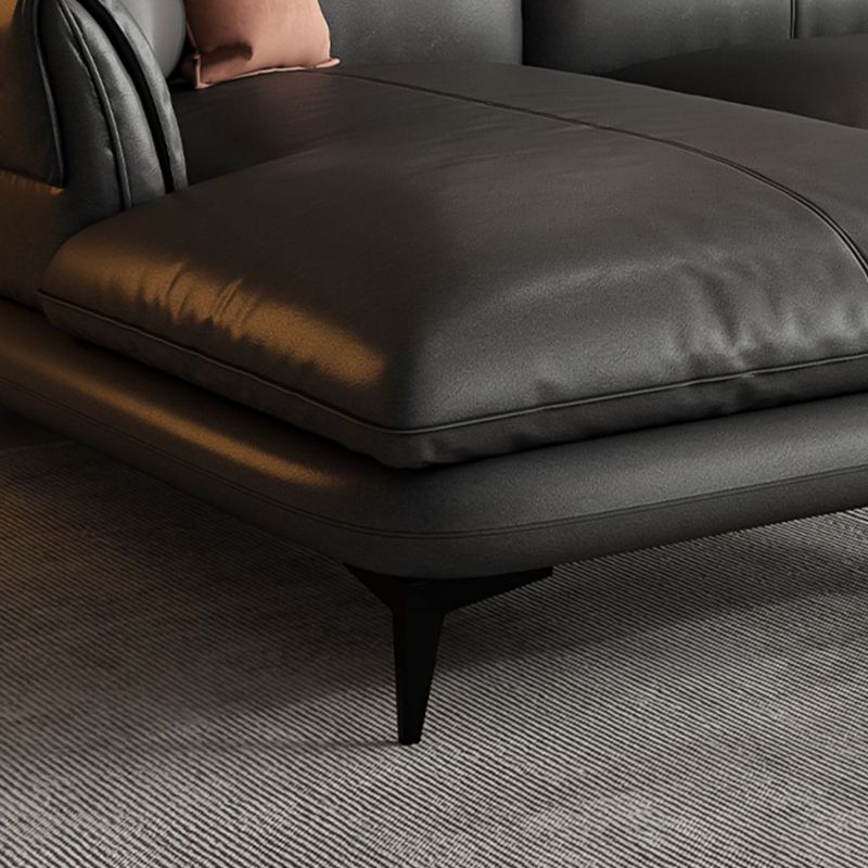 Modern Cushions Flared Arm Seating Living Room Faux Leather Stationary Sofa Clearhalo 'furn' 'furn_sectionals' 'Furniture' 'Living Room Furniture' 'Sectionals' 1200x1200_ddb86855-c255-43b2-a9e8-21a5549a95eb