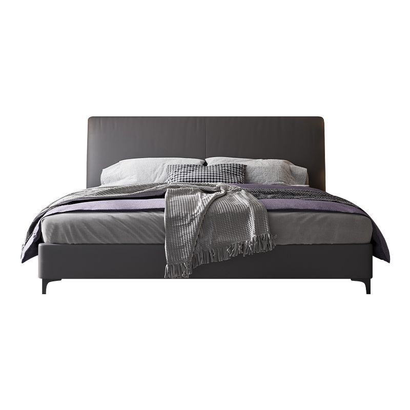 Lit en bois et lit standard rembourré au panneau contemporain avec tête de lit rembourrée