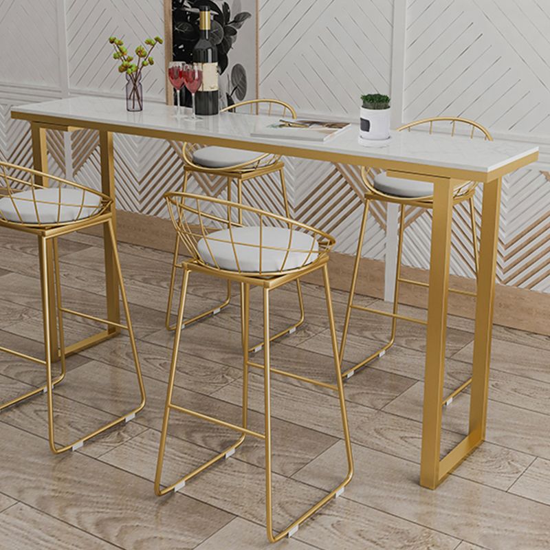 Marble Top Bar Table Rectangle Contemporary Style Pub Table for Cafe Clearhalo 'Bar Furniture' 'Bar Tables' 'bar_tables' 'furn' 'furn_bar_tables' 'Furniture' 'Kitchen & Dining Furniture' 1200x1200_ddb92725-3538-4fc1-996a-4da7dc418964