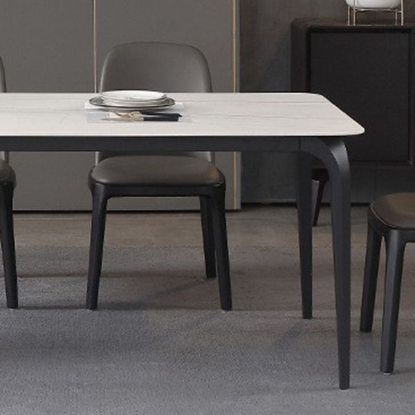 Modern Rectangle Dining Table Stone Top Table with Stainless Steel 4 Legs Clearhalo 'Dining Tables & Seating' 'Dining Tables' 'dining_table' 'furn' 'furn_dining_table' 'Furniture' 'furniture_dining_table' 'Kitchen & Dining Furniture' 1200x1200_ddb9a58f-05a9-49b2-8865-8c68529c8422