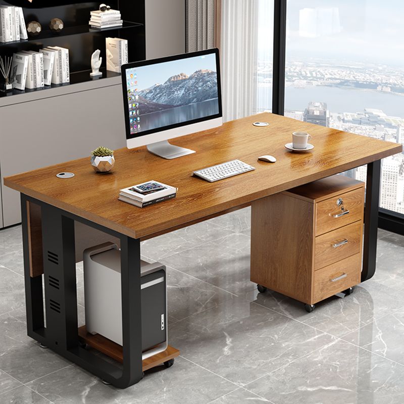 Modern Style Rectangular Shaped Office Writing Desk Wood in Brown Clearhalo 'furn' 'furn_office_desk' 'Furniture' 'Office Desks' 'Office Furniture' 'office_desk' 1200x1200_ddb9f99d-97c4-4ea2-a9da-fb8650fe3c47