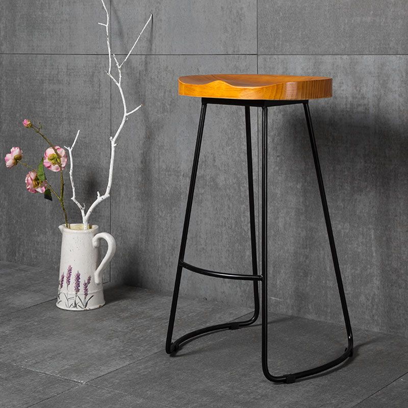 Industrial Backless Counter Stool Natural Wood Counter & Bar Stool for Coffee Shop Clearhalo 'Bar Furniture' 'Bar Stools' 'bar_stools' 'furn' 'furn_bar_stools' 'Furniture' 'Kitchen & Dining Furniture' 1200x1200_ddbc5064-45c0-4488-8c86-7ce2be7d0f95