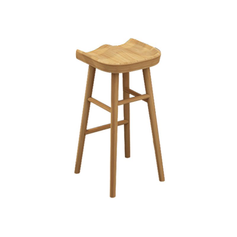 Industrial Wood Backless Barstool Simple Indoor Tall Stool with Contoured Seat Clearhalo 'Bar Furniture' 'Bar Stools' 'bar_stools' 'furn' 'furn_bar_stools' 'furniture_bar_stools' 'Kitchen & Dining Furniture' 'kitchen&dining_furn' 'kitchen' 'kitchen_furn' Furniture' 1200x1200_ddbca143-7798-4b00-a414-a4efa4ee71bd