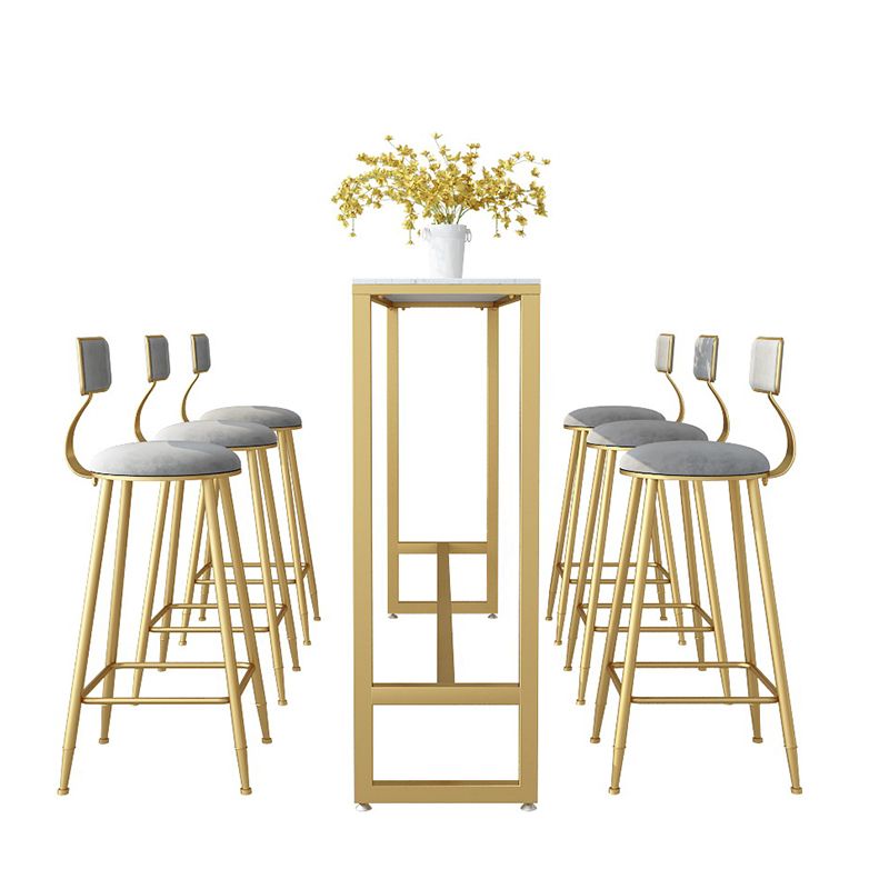 Stenen bar eettafel glam rectangle balk tafel met schroefvoetstuk voor keuken