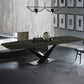 Sintered Stone Rectangle Dining Table Industrial Black Kitchen Table with Pedestal Base Clearhalo 'Dining Tables & Seating' 'Dining Tables' 'dining_table' 'furn' 'furn_dining_table' 'Furniture' 'furniture_dining_table' 'Kitchen & Dining Furniture' 'kitchen' 'kitchen_dining_table' 1200x1200_ddbd94b9-5362-492c-bfd6-87c82fe24382