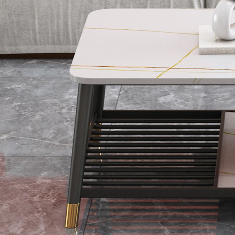 Glam Frame Coffee Table Slate Rectangular Coffee Table for Living Room Clearhalo 'Coffee & Accent Tables' 'Coffee Tables' 'coffee_tables' 'furn' 'furn_coffee_tables' 'Furniture' 'Living Room Furniture' 1200x1200_ddbdfbd1-4bee-4100-bdc9-b944b6a0859a