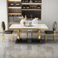 Glam Style Dinner Table Rectangle Stone Dining Room Table for Kitchen Clearhalo 'Dining Tables & Seating' 'Dining Tables' 'dining_table' 'furn' 'furn_dining_table' 'Furniture' 'Kitchen & Dining Furniture' 1200x1200_ddbeb20e-4a9a-46b7-a9c5-256bad99ae64