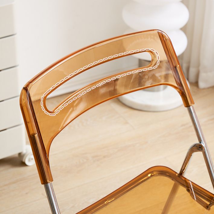 Moderne klappbare Back Metal Armless Ess Chairs (Set 4/8)