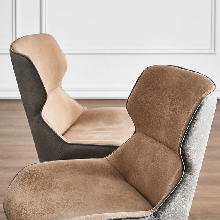 Nordic Cushioned Dining Chair 32"H Wingback Parsons Chair with Metal Base for Restaurant Clearhalo ' kitchen&dining_furn' 'Dining Chairs' 'Dining Tables & Seating' 'dining_chair' 'furn' 'furn_dining_chair' 'Furniture' 'furniture_dining_chair' 'Kitchen & Dining Furniture' 'kitchen' 1200x1200_ddc1db6e-bfce-4ba7-a27b-e2404143a1b8