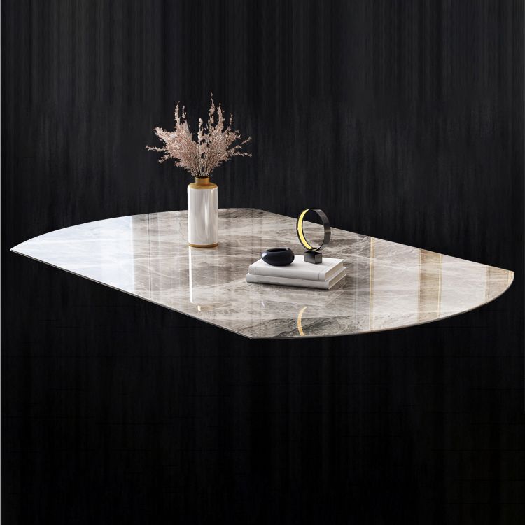 Modern Style Sintered Stone Dining Table Drop-Leaf Round Table with Metal Base Clearhalo ' dining_table' 'Dining Tables & Seating' 'Dining Tables' 'furn' 'furn_dining_table' 'Furniture' 'furniture_dining_table' 'Kitchen & Dining Furniture' 'kitchen&dining_furn' 'kitchen' 'kitchen_dining_table' 1200x1200_ddc20b9d-28ce-422f-a56e-056593d26a4b