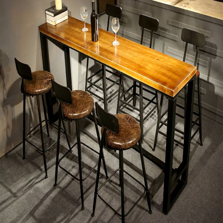 Tavolo da barra industriale da tavolo da barra industriale di rettangolo in legno in legno in legno