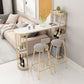 Nordic Glam Rectangle Bar Counter Table Sintered Stone Dining Table with Metal Legs Clearhalo 'Bar Furniture' 'Bar Tables' 'bar_tables' 'furn' 'furn_bar_tables' 'Furniture' 'furniture_bar_tables' 'Kitchen & Dining Furniture' 1200x1200_ddc36cec-c662-4753-b30a-5a71d1678adc