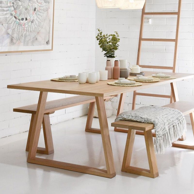 Glam Khaki Solid Wood Dining Table Rectangle Kitchen Dining Table with Double Pedestal Bases Clearhalo ' dining_table' 'Dining Tables & Seating' 'Dining Tables' 'furn' 'furn_dining_table' 'Furniture' 'furniture_dining_table' 'Kitchen & Dining Furniture' 'kitchen&dining_furn' 'kitchen' 'kitchen_dining_table' 1200x1200_ddc3a8a8-b85f-443b-8cc5-f63010f913d3