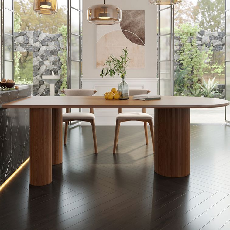 Tavolo da pranzo a 3 gambe tavolo in legno di pino in stile moderno per sala da pranzo