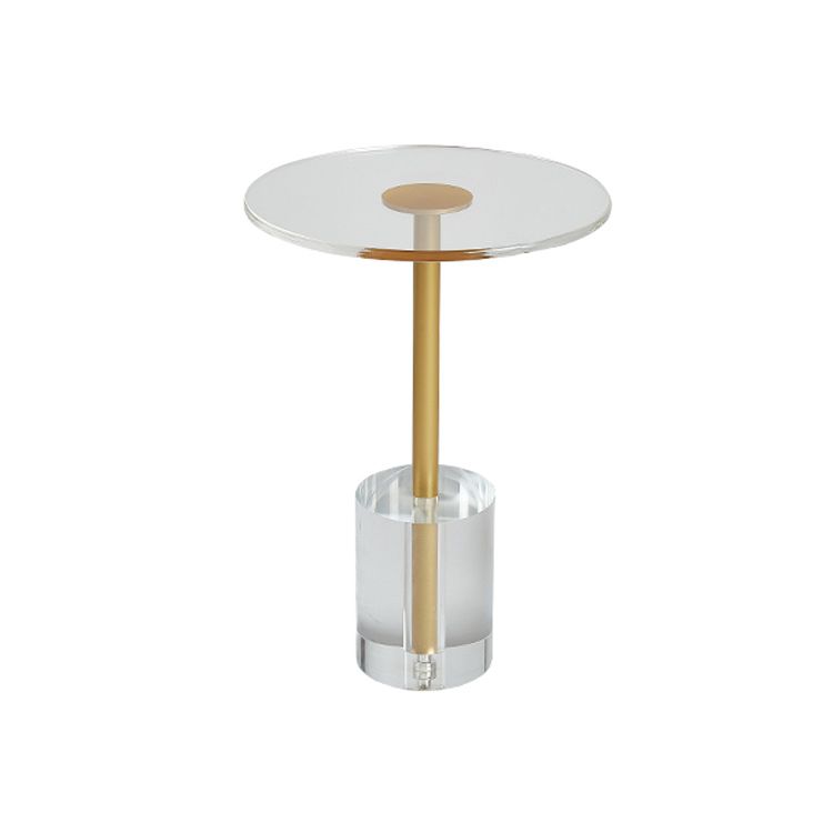 Clear Acrylic Round End Table 20" Tall Pedestal Sofa Side Accent Table Clearhalo 'Coffee & Accent Tables' 'End & Side Tables' 'end_side_tables' 'furn' 'furn_end_side_tables' 'Furniture' 'Living Room Furniture' 1200x1200_ddc42c4a-a742-453c-9eb4-4fd16a200125