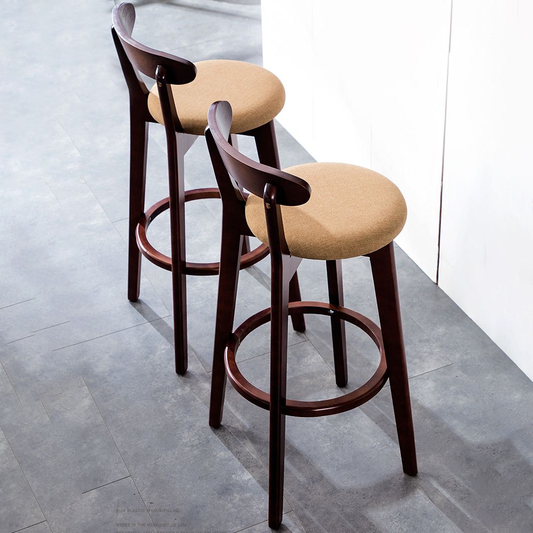 Contemporary Beech Home Barstool Matte Finish Upholstered Bar Stools Clearhalo 'Bar Furniture' 'Bar Stools' 'bar_stools' 'furn' 'furn_bar_stools' 'Furniture' 'Kitchen & Dining Furniture' 1200x1200_ddc49616-1bbb-40e9-b619-06956bab4010