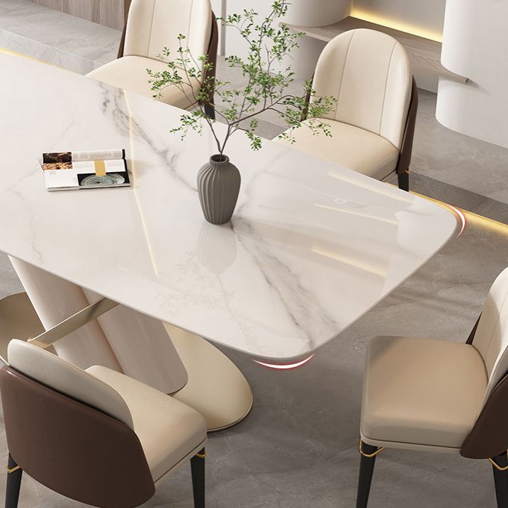 Contemporary Rectangle Sintered Stone Dining Table Set 1/4/5/7 Pieces Dining Set Clearhalo 'Dining Room Sets' 'Dining Tables & Seating' 'dining_room_set' 'furn' 'furn_dining_room_set' 'Furniture' 'Kitchen & Dining Furniture' 1200x1200_ddc61bb9-1c00-4013-a754-259d863a11e4
