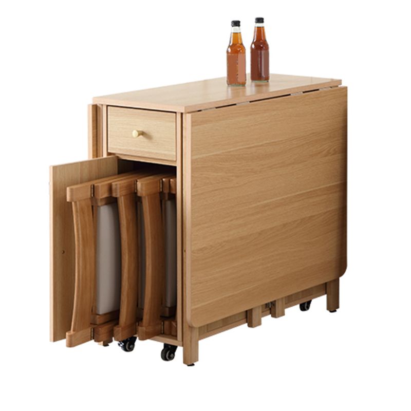 Modern Folding Dining Table Extendable for Small Spaces in Natural Clearhalo 'Dining Tables & Seating' 'Dining Tables' 'dining_table' 'furn' 'furn_dining_table' 'Furniture' 'Kitchen & Dining Furniture' 1200x1200_ddc7530f-55ee-4506-8aa0-93fea34a0b59
