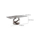 Glam Sintered Stone Dining Table Dining Rectangle Table with Metal Leg Clearhalo 'Dining Tables & Seating' 'Dining Tables' 'dining_table' 'furn' 'furn_dining_table' 'Furniture' 'Kitchen & Dining Furniture' 1200x1200_ddc7f15d-7f17-414a-b1a2-c5360813aca3