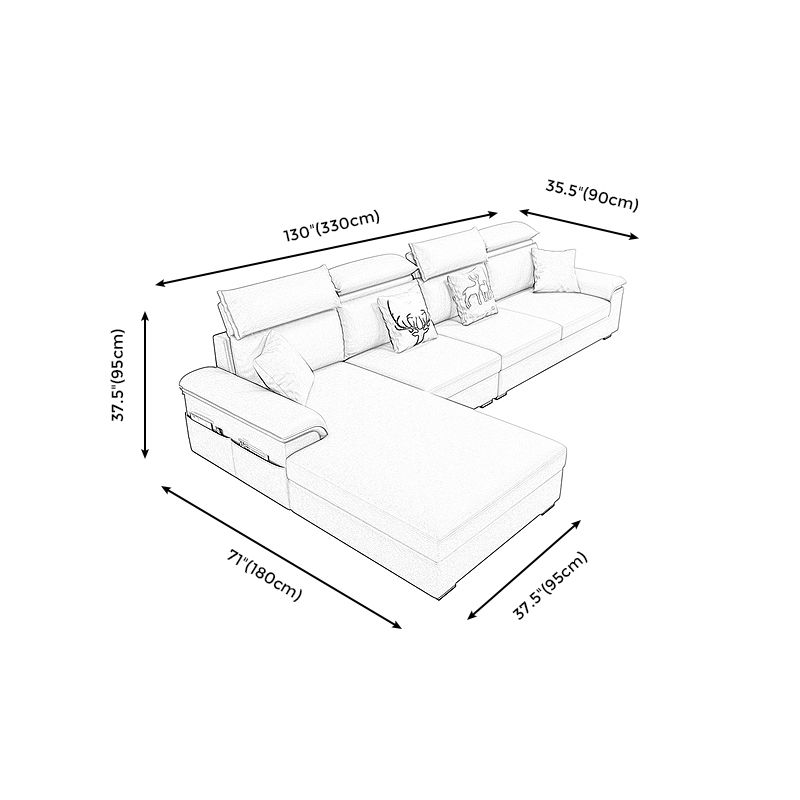 Modern L-Shape Sectional Pillow Back Cushion Sofa and Chaise with Storage Clearhalo 'furn' 'furn_sectionals' 'Furniture' 'furniture_sectionals' 'Living Room Furniture' 'Sectionals' 1200x1200_ddc8969a-a8ca-46f8-801b-58f58f75f137