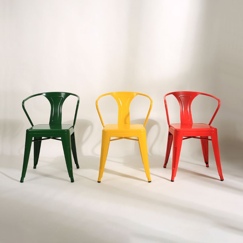 Industrial Dining Armchairs with Metal Legs Slat Back Dining Arm Chair for Coffee Bar Clearhalo ' kitchen&dining_furn' 'Dining Chairs' 'Dining Tables & Seating' 'dining_chair' 'furn' 'furn_dining_chair' 'Furniture' 'furniture_dining_chair' 'Kitchen & Dining Furniture' 'kitchen' 1200x1200_ddc8f513-4b9c-4d8f-8c2f-e4d15c55f6da