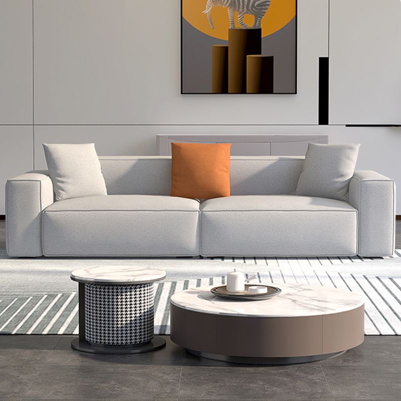 Square Armrest Latex Padded/light Grey Dark Grey/off-white/orange Sofa Clearhalo 'Furniture' 'furniture_sofas' 'kitchen' 'kitchen_sofas' 'Living Room Furniture' 'Sofa' 'sofas' 1200x1200_ddcd8a2a-fc97-4a33-8a6d-3e7390389024