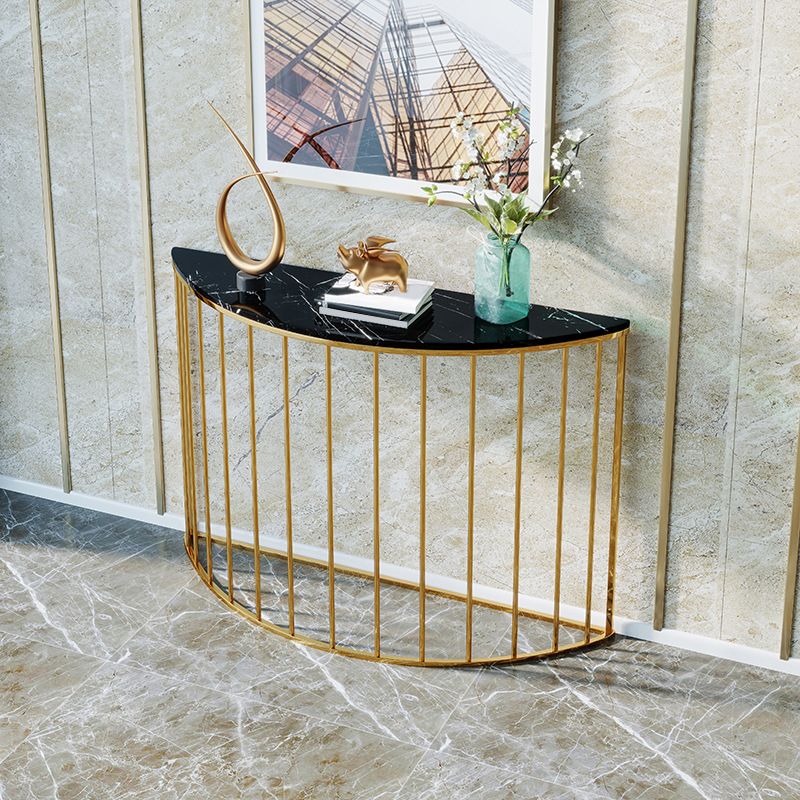 Tavolo di accento della console in marmo contemporaneo tavolo da ginnastica mezza luna per sala