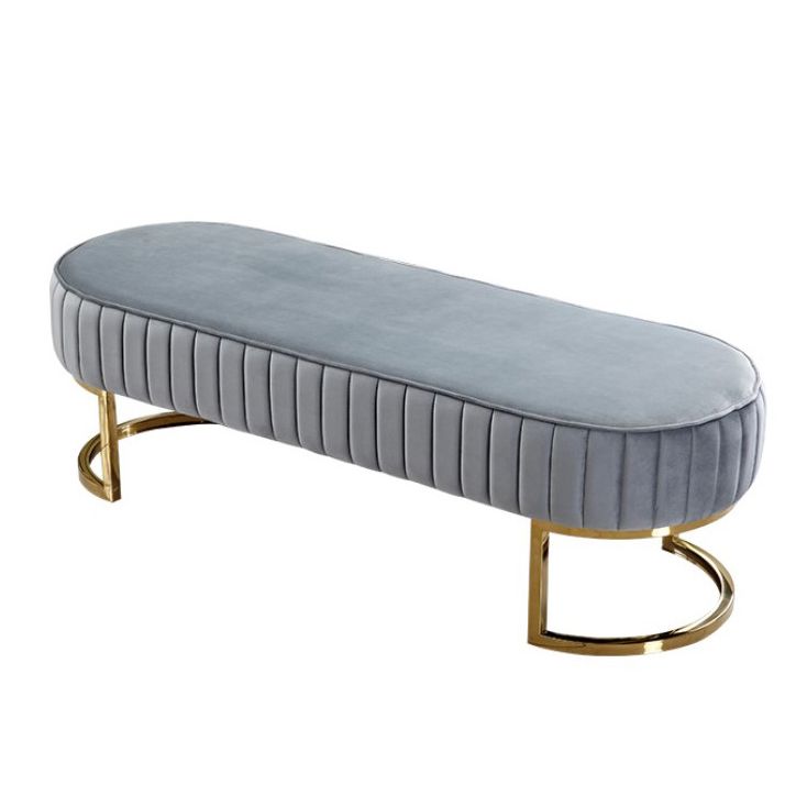 15.7" W Upholstered Ottoman Bench Glam Cushioned Seating Bench Clearhalo 'Benches' 'Chairs & Seating' 'furn' 'furn_benches' 'Furniture' 'Living Room Furniture' 1200x1200_ddce88af-0218-4dcf-bb04-c1700f352e9c
