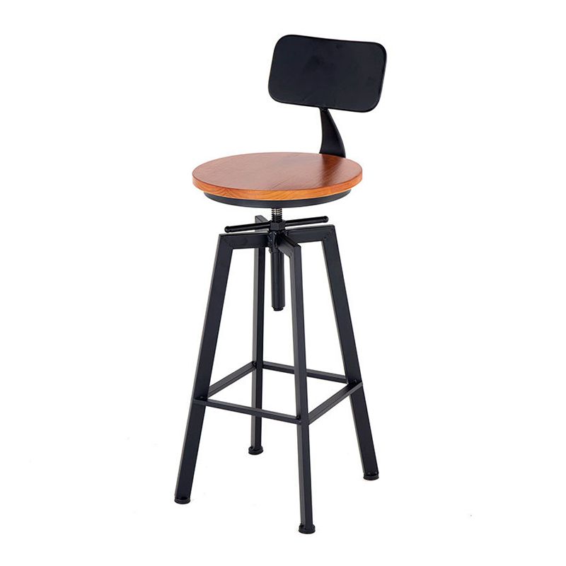 Swivel Solid Wood Bar Stool Adjustable Height Industrial Barstool for Coffee Shop Clearhalo 'Bar Furniture' 'Bar Stools' 'bar_stools' 'furn' 'furn_bar_stools' 'furniture_bar_stools' 'Kitchen & Dining Furniture' 'kitchen&dining_furn' 'kitchen' 'kitchen_furn' Furniture' 1200x1200_ddcef394-a1de-45c8-995d-e1977684f522