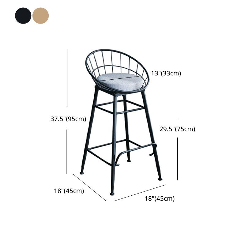 Scandinavian Design Bucket Counter Stool for Home Upholstered Bar Stools with Metal Base Clearhalo 'Bar Furniture' 'Bar Stools' 'bar_stools' 'furn' 'furn_bar_stools' 'Furniture' 'furniture_bar_stools' 'Kitchen & Dining Furniture' 1200x1200_ddcf3943-bf76-43f0-b6cf-38768f40b710