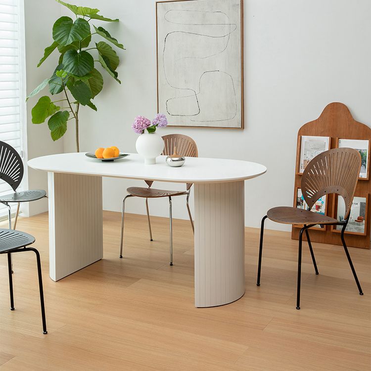 Solid Wood Contemporary Oval Dining Table White Wood Top Table for Dining Room Clearhalo ' dining_table' 'Dining Tables & Seating' 'Dining Tables' 'furn' 'furn_dining_table' 'Furniture' 'furniture_dining_table' 'Kitchen & Dining Furniture' 'kitchen&dining_furn' 'kitchen' 'kitchen_dining_table' 1200x1200_ddd2df64-2a42-4f17-b703-4ed387cf21e0