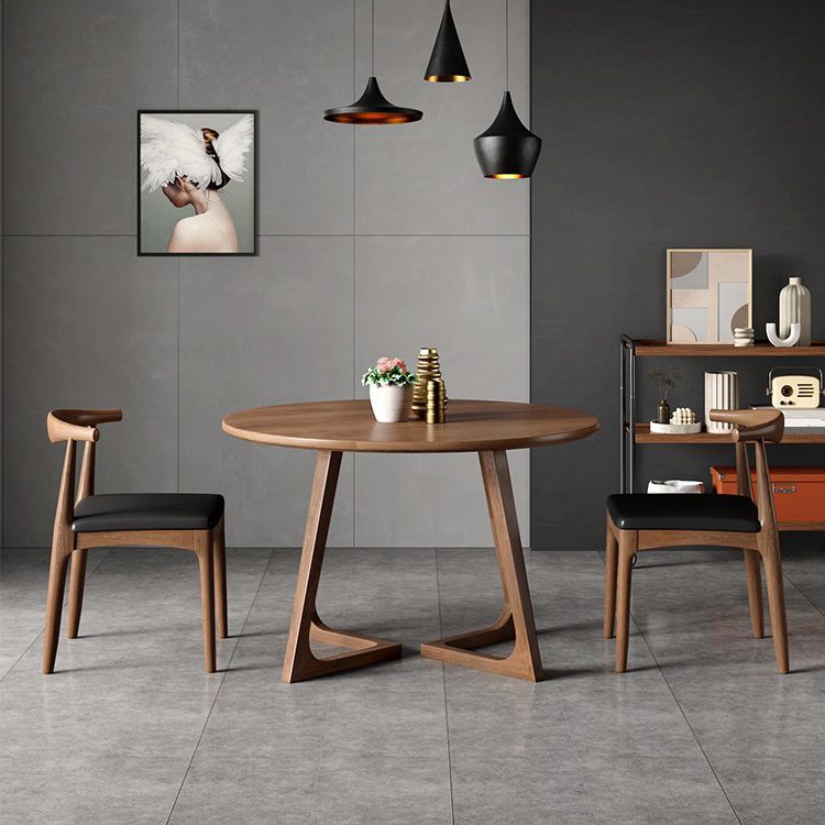 Kitchen Dinner Table Dining Room Round Wood Top Dining Table Clearhalo 'Dining Tables & Seating' 'Dining Tables' 'dining_table' 'furn' 'furn_dining_table' 'Furniture' 'Kitchen & Dining Furniture' 1200x1200_ddd375be-3c8a-4c59-a213-afcc449fc7d8