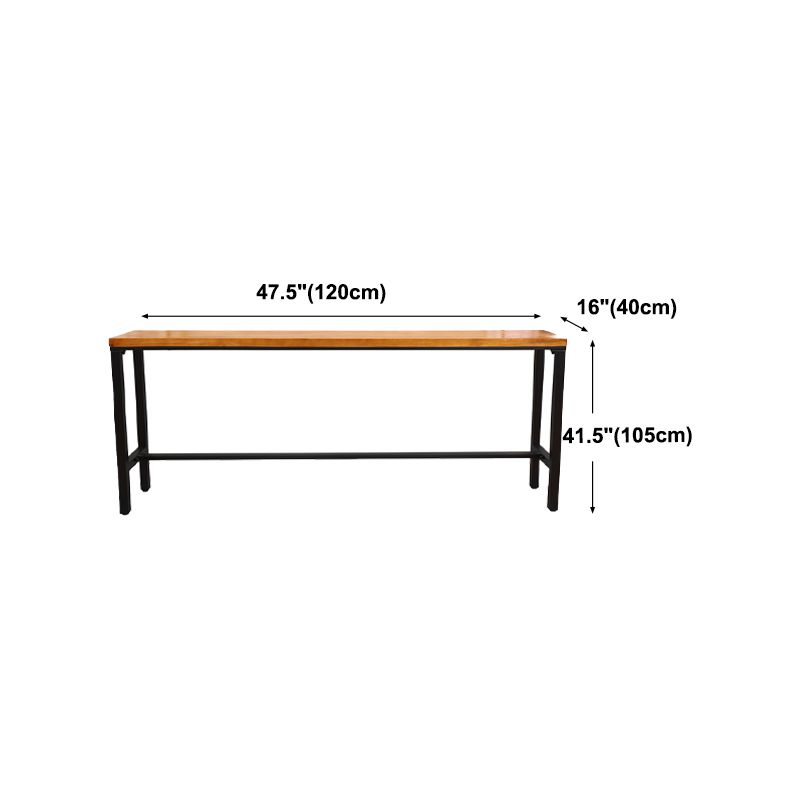Brown Modern Style Bar Table in Metal and Wood Indoor Bar Counter Clearhalo 'Bar Furniture' 'Bar Tables' 'bar_tables' 'furn' 'furn_bar_tables' 'Furniture' 'furniture_bar_tables' 'Kitchen & Dining Furniture' 1200x1200_ddd4629a-59f3-45da-a01b-74ab3d7ea105