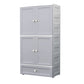 Armoire de rangement en plastique mat en plastique pour armoire contemporaine de chambre à coucher avec porte à charnière