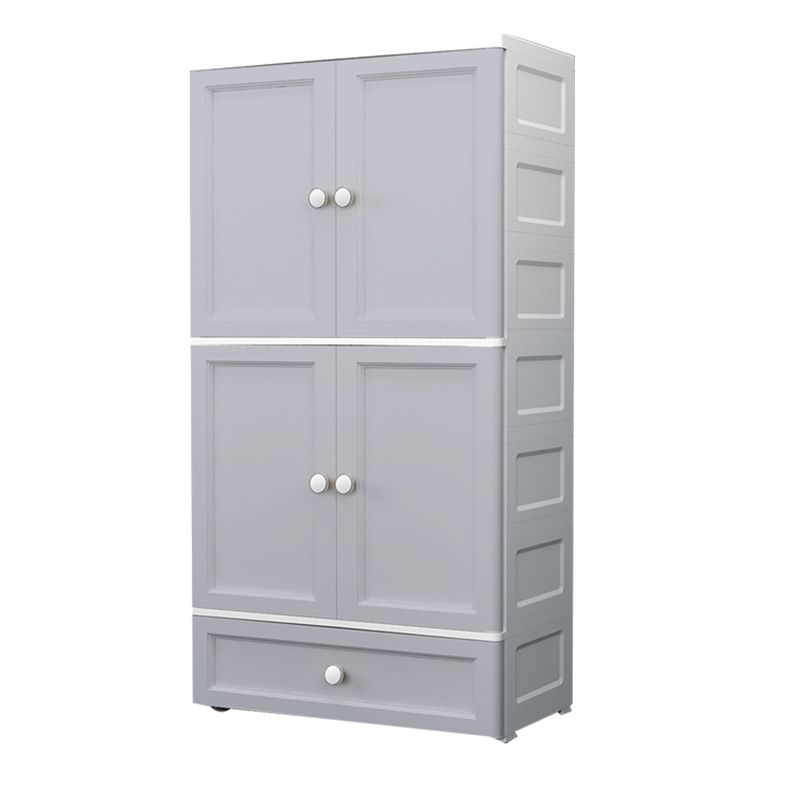 Armoire de rangement en plastique mat en plastique pour armoire contemporaine de chambre à coucher avec porte à charnière