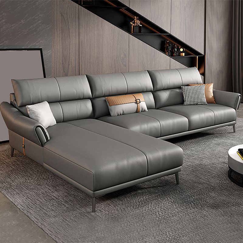 Faux leather High Back Square Arm Sofa and Sectional with Stain-Resistant Clearhalo 'furn' 'furn_sectionals' 'Furniture' 'furniture_sectionals' 'kitchen' 'kitchen_sectionals' 'Living Room Furniture' 'Sectionals' 1200x1200_ddd577e5-a02f-48d4-be61-e196cfc84678