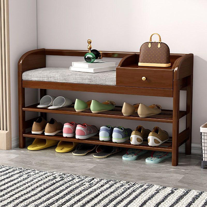 Mid-Century Modern Seating Bench Rectangle Cushioned Shoe Storage Entryway Bench Clearhalo 'Benches' 'Chairs & Seating' 'furn' 'furn_benches' 'Furniture' 'Living Room Furniture' 1200x1200_ddd5eea7-5175-4b66-a1e1-1ce79b4a557d