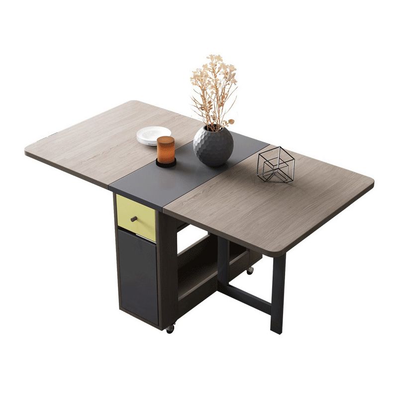 Rectangle Wooden Dining Table Mid-Century Drop Leaf Dining Table Clearhalo ' dining_table' 'Dining Tables & Seating' 'Dining Tables' 'furn' 'furn_dining_table' 'Furniture' 'furniture_dining_table' 'Kitchen & Dining Furniture' 'kitchen&dining_furn' 'kitchen' 'kitchen_dining_table' 1200x1200_ddd64458-d483-409f-852a-aa5e1c5ad6df