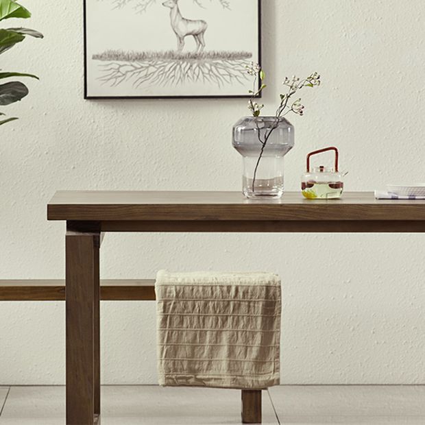 Solid Wood Brown Tone Table Simplicity Sled Base Table for Dining Room Clearhalo ' dining_table' 'Dining Tables & Seating' 'Dining Tables' 'furn' 'furn_dining_table' 'Furniture' 'furniture_dining_table' 'Kitchen & Dining Furniture' 'kitchen&dining_furn' 'kitchen' 'kitchen_dining_table' 1200x1200_ddd6b324-2f38-4d89-8151-e47df4fe9825